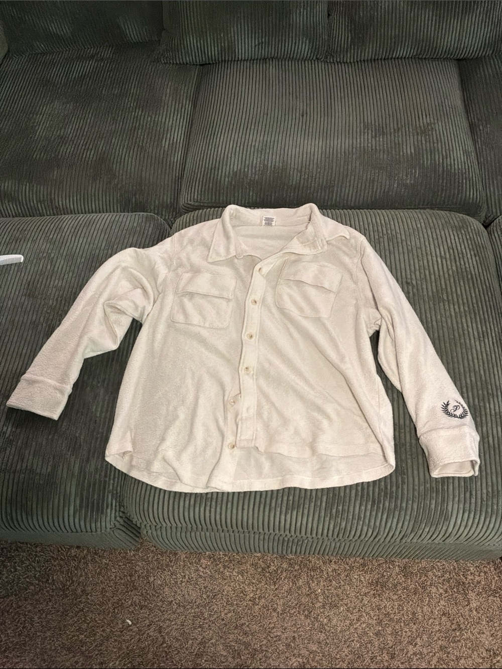 PINK Victoria's Secret Cream Button-Down Women’s Shirt